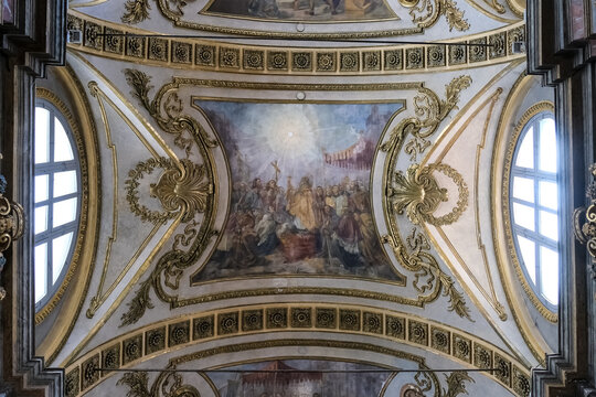 View inside the Basilica of Corpus Domini, a Catholic church commemorating the 1453 Eucharistic Miracle during the Savoy-Dauphine conflict, Turin, Piedmont, Italy
