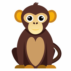 Obraz premium Monkey ape baboon chimpanzee pet vector illustration draw cartoon. pretty cute