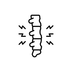 Bone pain outline icons, minimalist vector illustration ,simple transparent graphic element .Isolated on white background