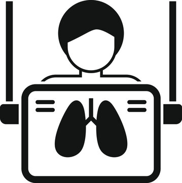 Lungs examination person icon simple vector. Hospital client. Human person anatomy