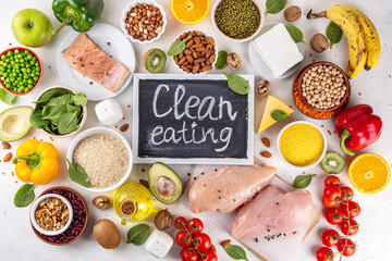 Clean Eating Diet foods background