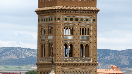 Mudejar towers Teruel el Salvador - obrazy, fototapety, plakaty