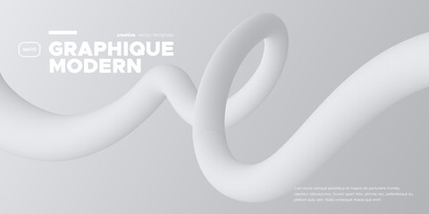 Wavy shape with monochrome gradient on white background. Vector illustration.