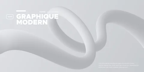 Abwaschbare Fototapete Höhenskala Wavy shape with monochrome gradient on white background. Vector illustration.