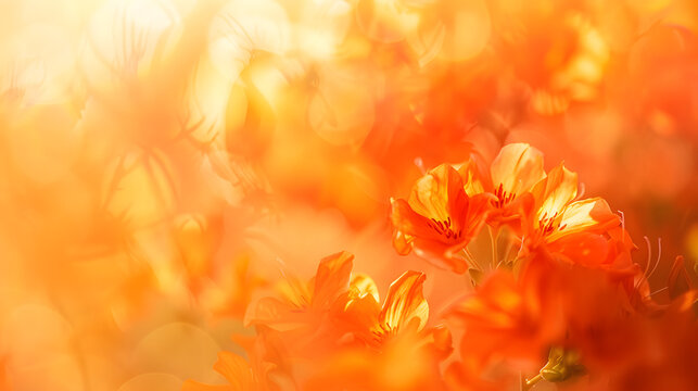 Vibrant Oranges: A Captivating Abstract Composition of Dazzling Orange Bokeh Elements in a Whimsical Background