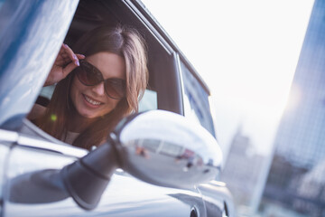 Girl in car