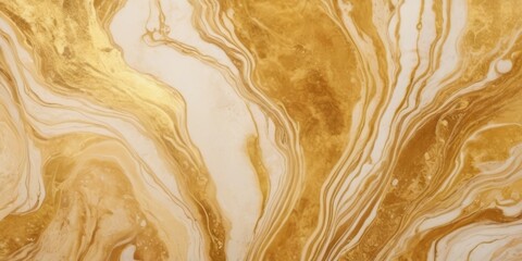 Texture of watercolor paint. Spreading golden paint out marble wallpaper