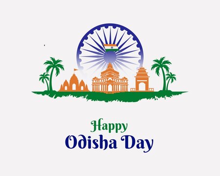 Odisha Foundation Day. 1 April. Happy Odisha Day jpeg format. Template for background with banner, poster and card. Orissa Day Holiday concept.