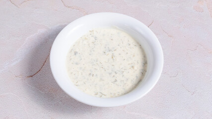 Dovga soup - Azerbaijan yogurt soup bowl