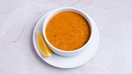 Lentil soup bowl