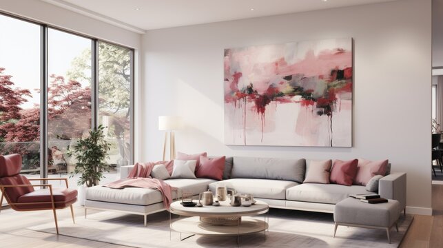 Dynamic paint splatters adding depth to interior design, with vivid bursts of color on canvas
