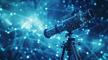 Fototapeta na wymiar A digital telescope unveiling the vast potential of talent pools, with AI algorithms providing HR professionals a clear vision for strategic workforce planning./