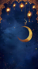 Space-Ready Eid Mubarak Card for Islamic Holiday Wishes
 - obrazy, fototapety, plakaty