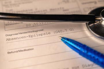 Überweisung zu einem Arzt wegen Absencen-Epilepsie in deutscher Sprache