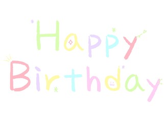 Happy Birthday Lettering Text