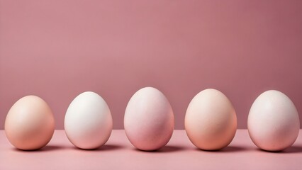 Pink Easter eggs with copy space 