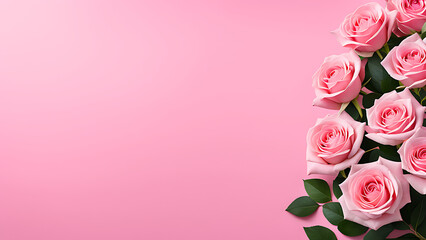 roses on a plain background. for a postcard, with copy space