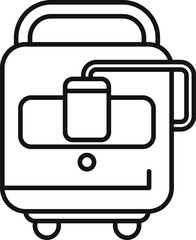 Canister oxygen concentrator icon outline vector. Mobile breathing. Health therapy