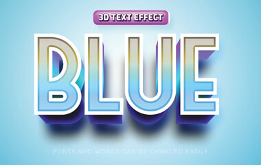 Blue soft 3d editable text effect style