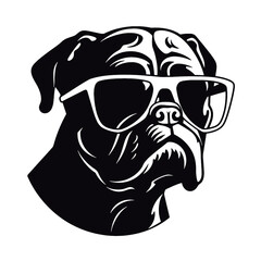 black and white illustration of a dog