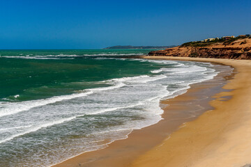 Fototapeta na wymiar Sibaúma beach, near Natal and Pipa beach, in Tibau do Sul, Rio Grande do Norte, Brazil, on March 31, 2013.