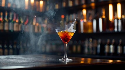 cocktail with smoke