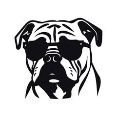 boxer dog  silhouette