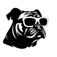 boxer dog  silhouette