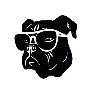 boxer dog  silhouette