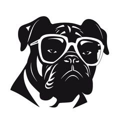 boxer dog  silhouette