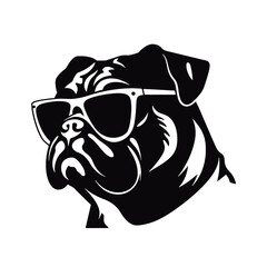 boxer dog  silhouette