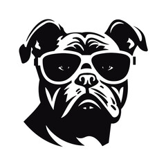 boxer dog  silhouette