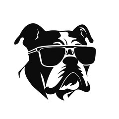 silhouette portrait of a bulldog 