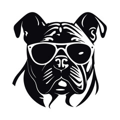 silhouette portrait of a bulldog 