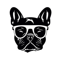 silhouette portrait of a bulldog 