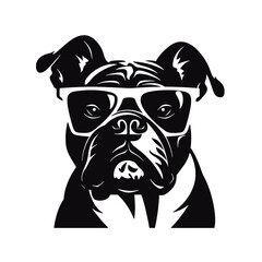 silhouette portrait of a bulldog 