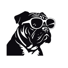 silhouette portrait of a bulldog 