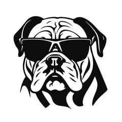 silhouette portrait of a bulldog 