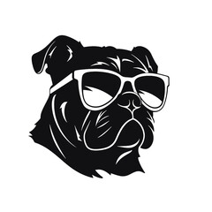 silhouette portrait of a bulldog 