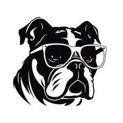 silhouette portrait of a bulldog 