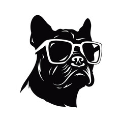 silhouette portrait of a bulldog 