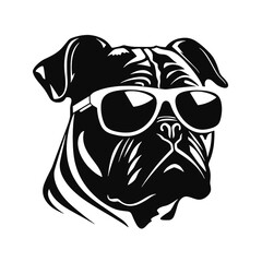 silhouette portrait of a bulldog 