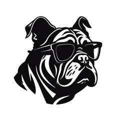 silhouette portrait of a bulldog 
