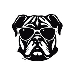 silhouette portrait of a bulldog 