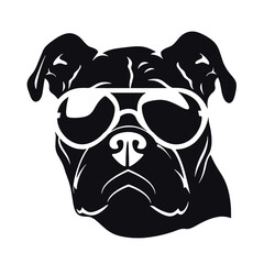 silhouette portrait of a bulldog 