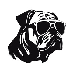 silhouette portrait of a bulldog 