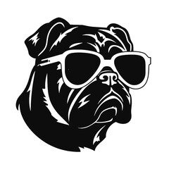 silhouette portrait of a bulldog 