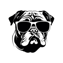 silhouette portrait of a bulldog 