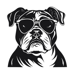 silhouette portrait of a bulldog 