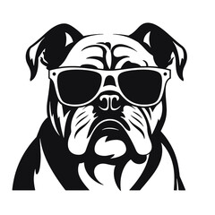 silhouette portrait of a bulldog 